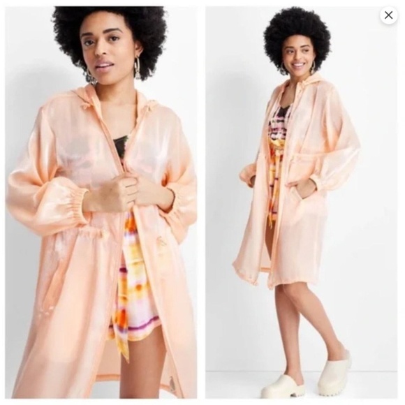 Women's Cinched Waist Hooded Parka
Organza Jacket Future Collective Peach XS - Picture 1 of 16